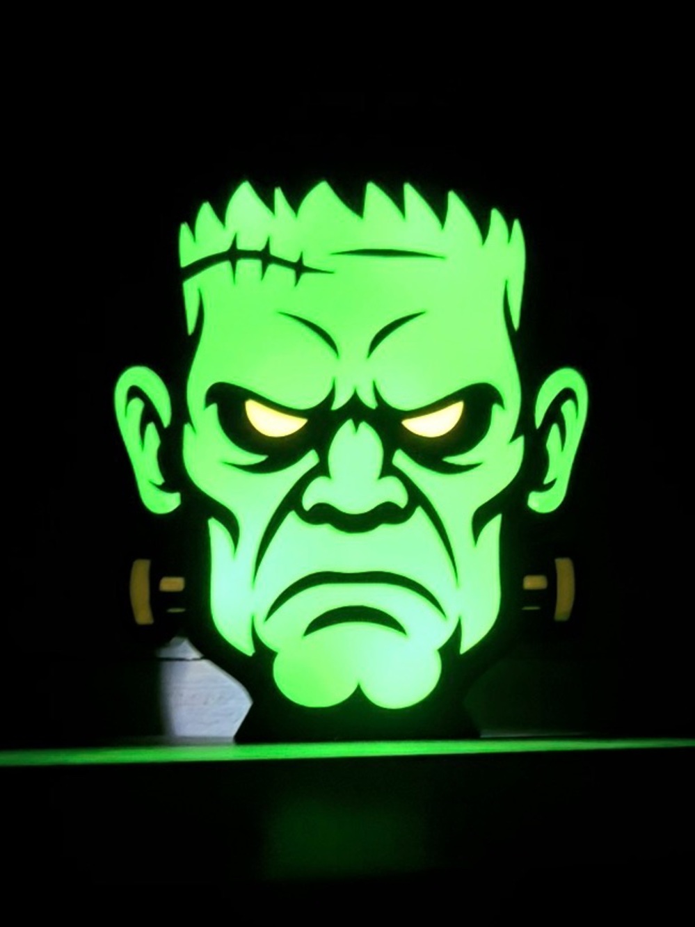 Frankenstein light box  - Green Halloween Decoration